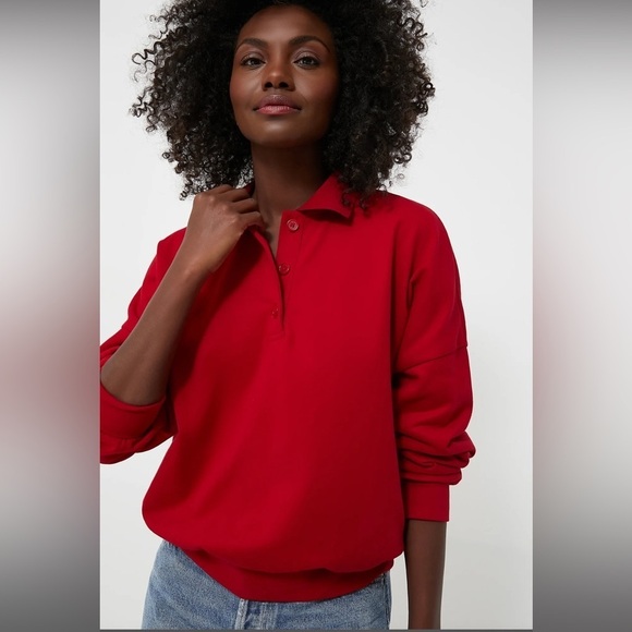 Tuckernuck POMANDER PLACE Red Bode Polo Sweatshirt size large - Picture 2 of 12